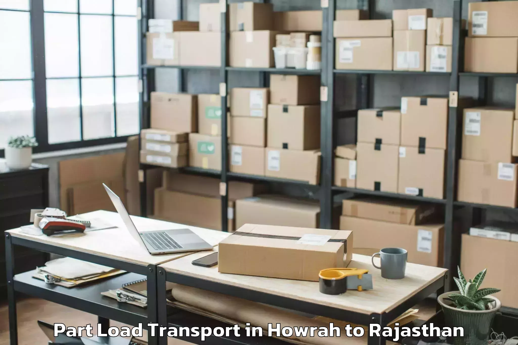 Book Howrah to Udaipur Airport Udr Part Load Transport Online